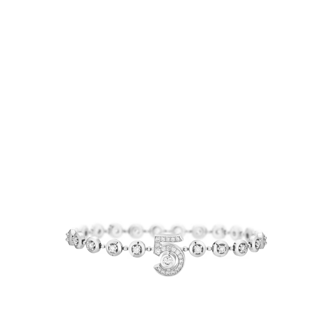 Chanel Silver Crystal No.5 Tennis Bracelet