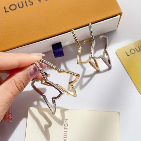 LV Star Crystal Hoop Earrings