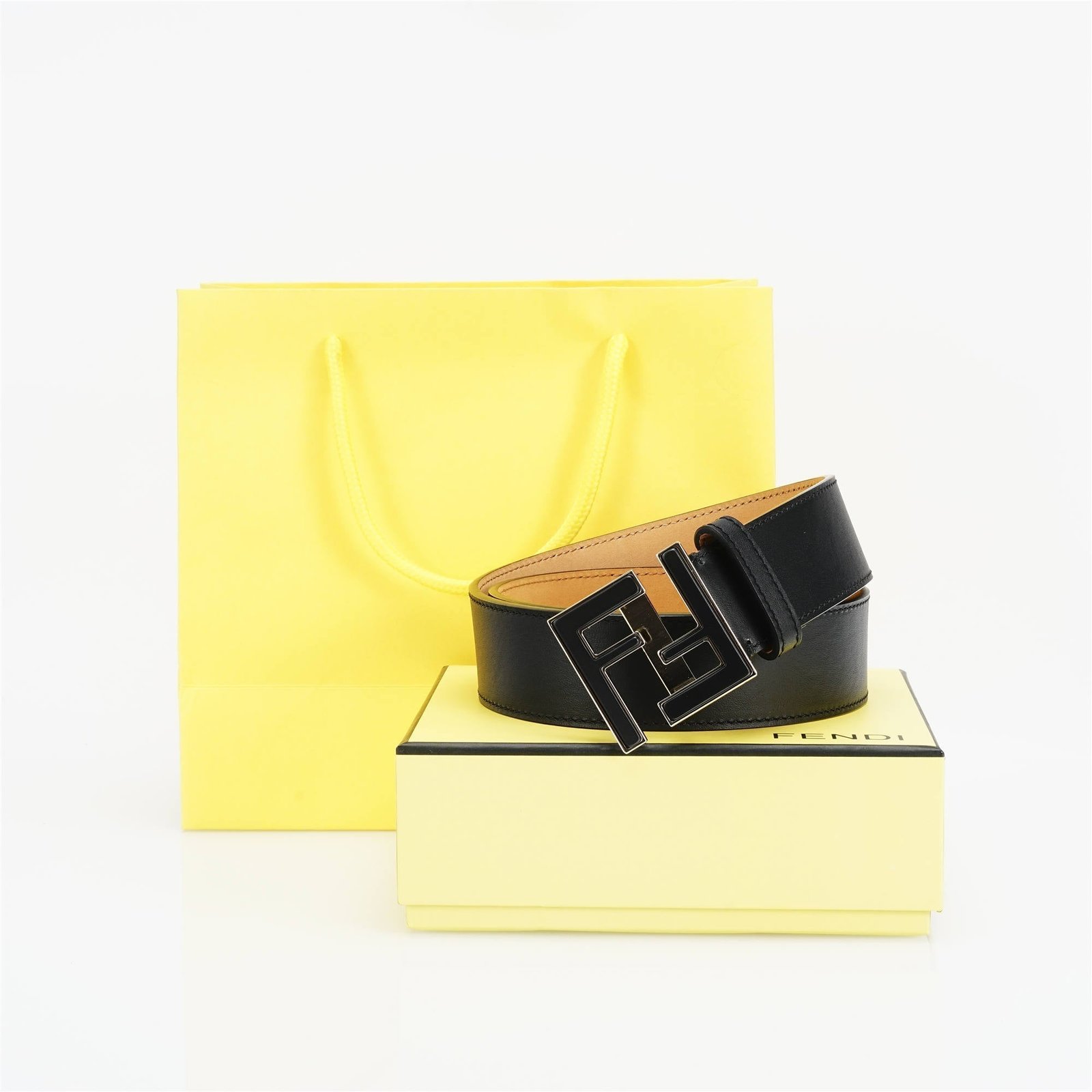 Alternative view of FENDI Leather Double F Buckle Belt