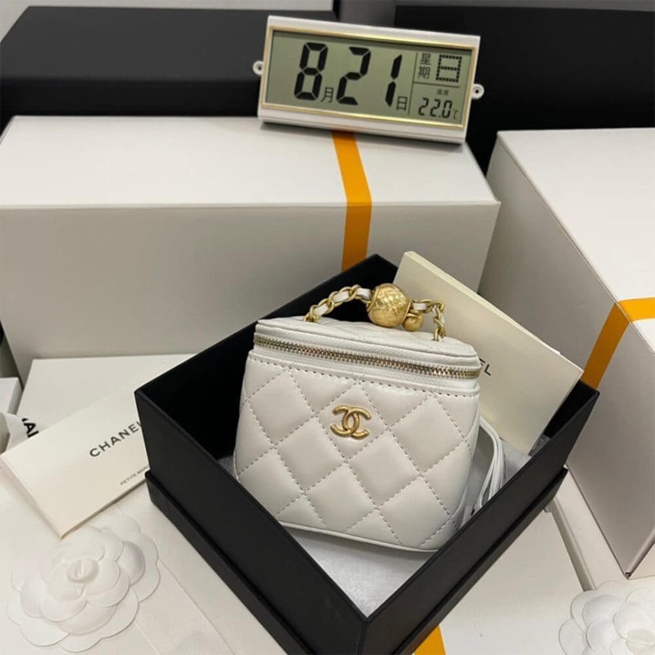 Alternative view of Chanel Vanity Lambskin Chain Bag (White Ball)