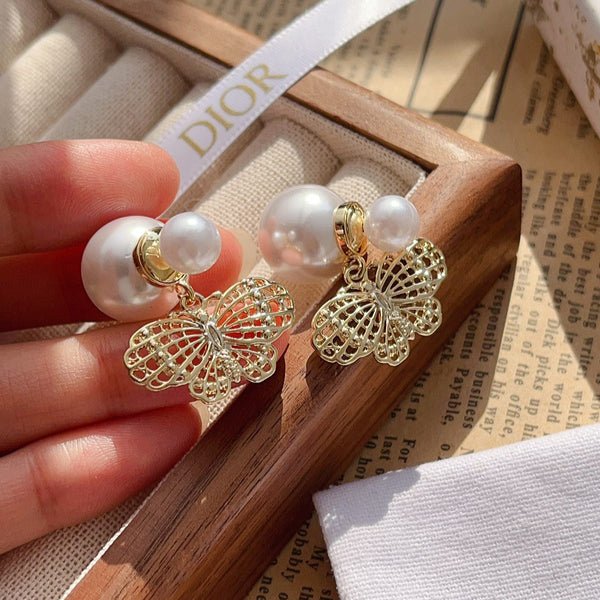 Dior Enamel Logo Drop Earrings
