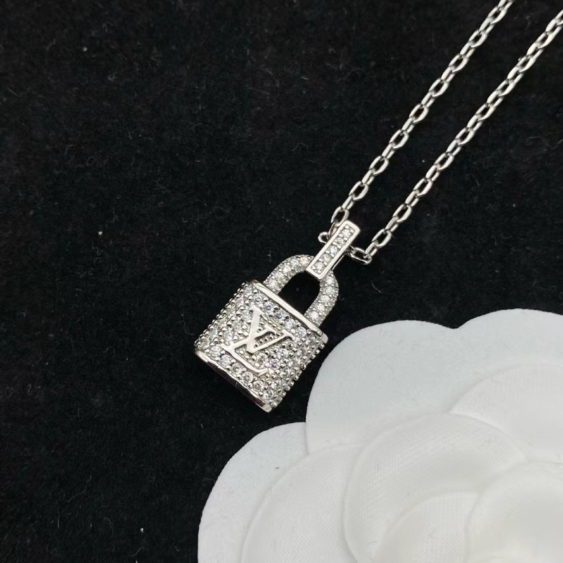 Alternative view of LV Crystal Lock Necklace