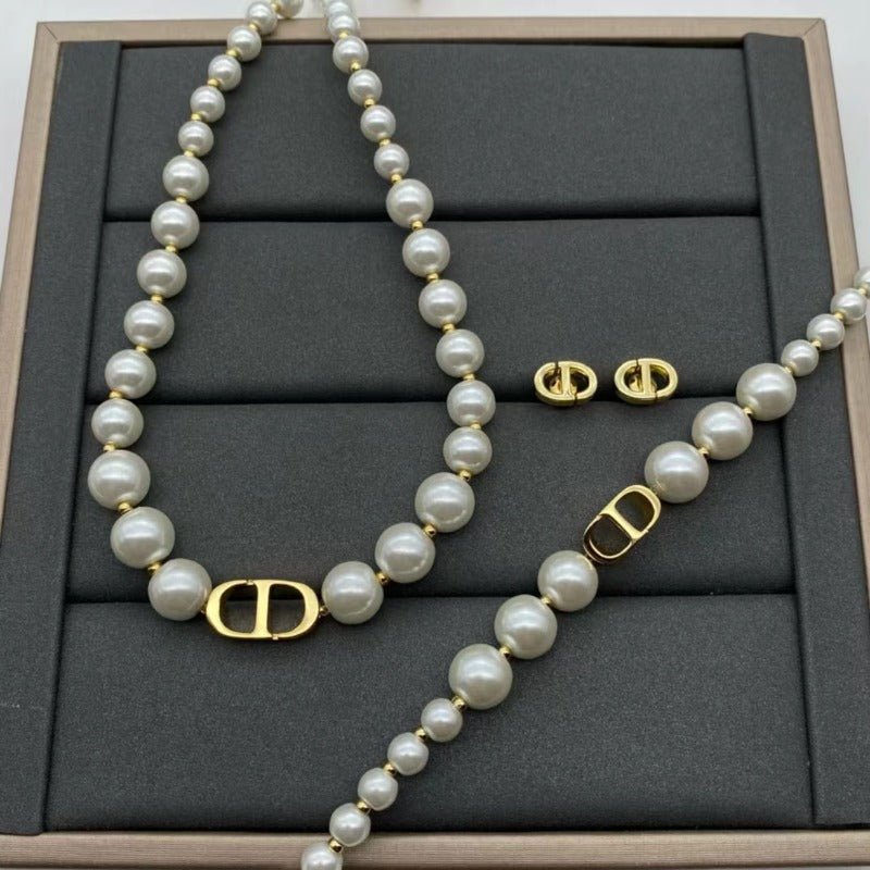 Alternative view of Dior Gold Pearl & CD Necklace