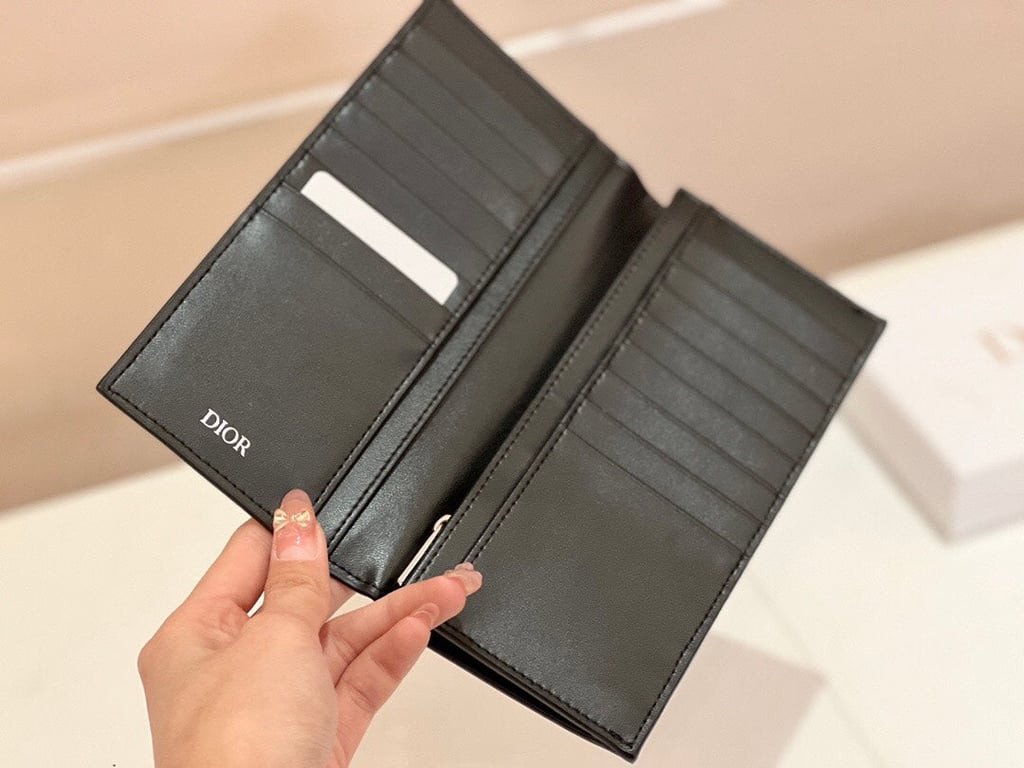 Alternative view of DIOR LONG BI FOLD CARD HOLDER BLACK OBLIQUE JACQUARD 17.5CM 2ESCH147YSE H03E