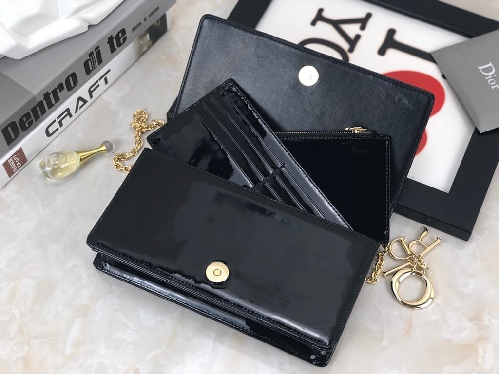 Dior Lady Dior Black Wallet - Image 3