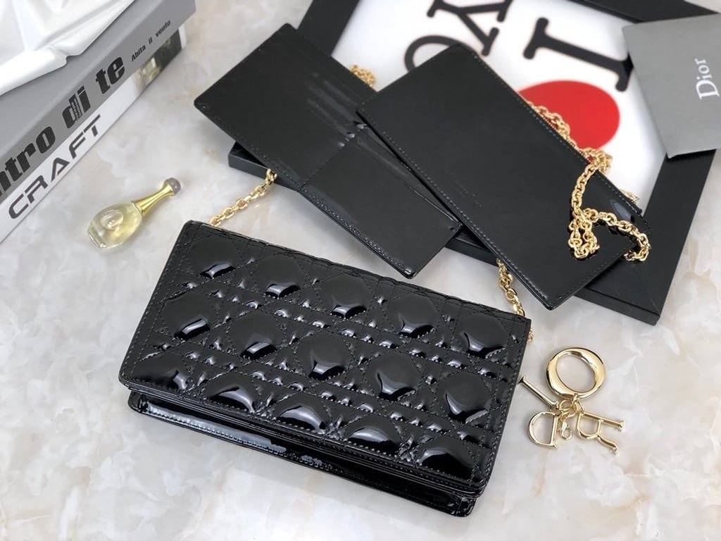 Dior Lady Dior Black Wallet - Image 4