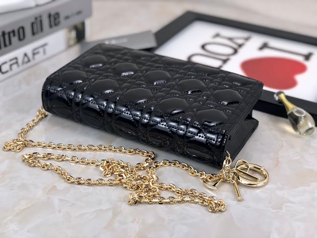 Dior Lady Dior Black Wallet - Image 5
