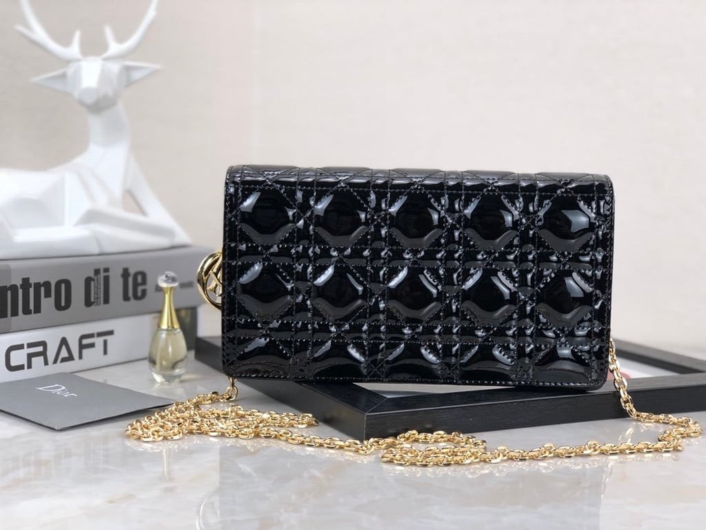 Dior Lady Dior Black Wallet - Image 7