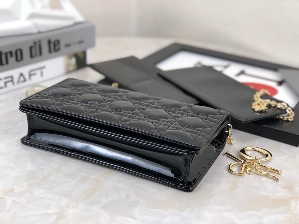 Dior Lady Dior Black Wallet - Image 9