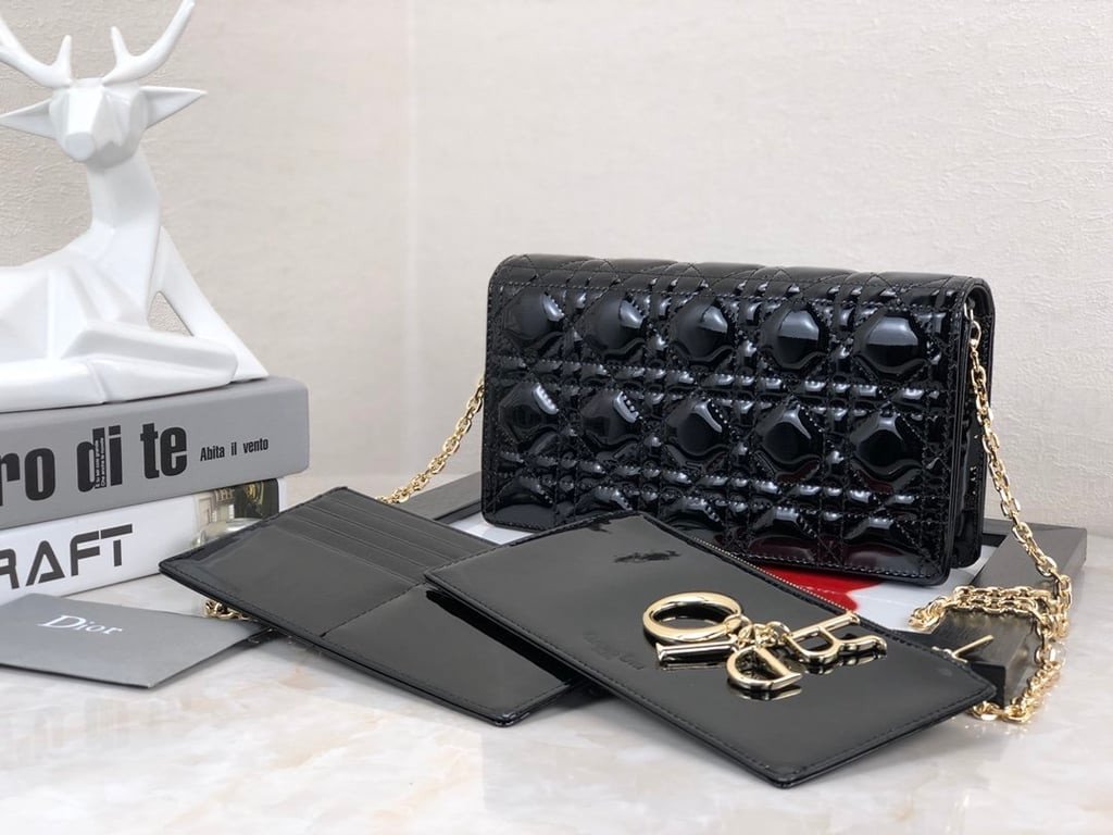 Dior Lady Dior Black Wallet - Image 10