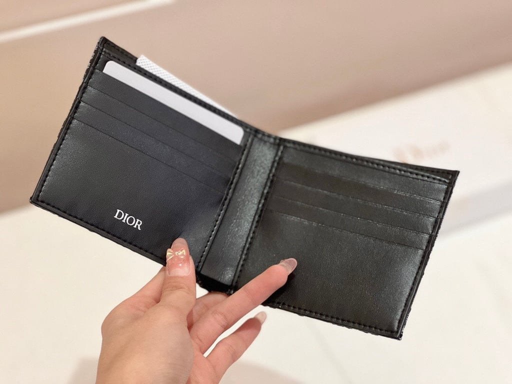 Alternative view of DIOR WALLET BEIGE AND BLACK OBLIQUE JACQUARD 11CM 2OBBH027YSE H05E