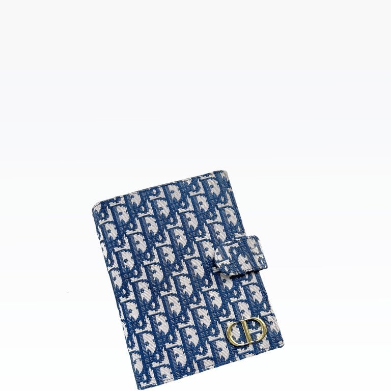 DIOR OBLIQUE JACQUARD WALLET BLUE 19CM