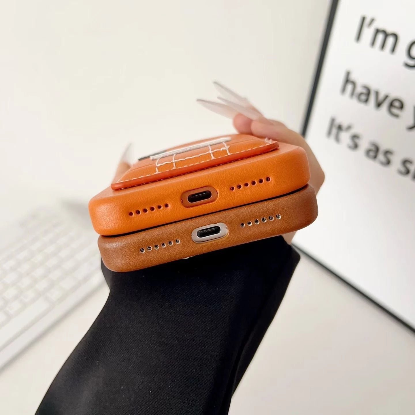 Hermès Pink Leather "24" Patch Card Phone Case - Image 5