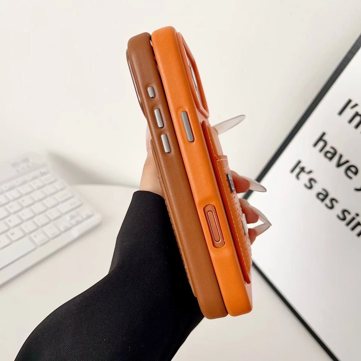 Hermès Pink Leather "24" Patch Card Phone Case - Image 4