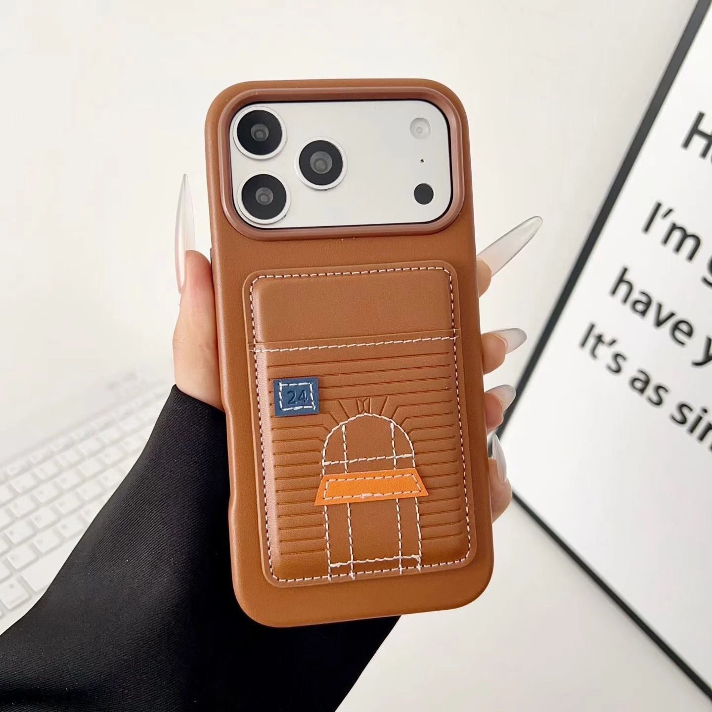 Hermès Pink Leather "24" Patch Card Phone Case - Image 15