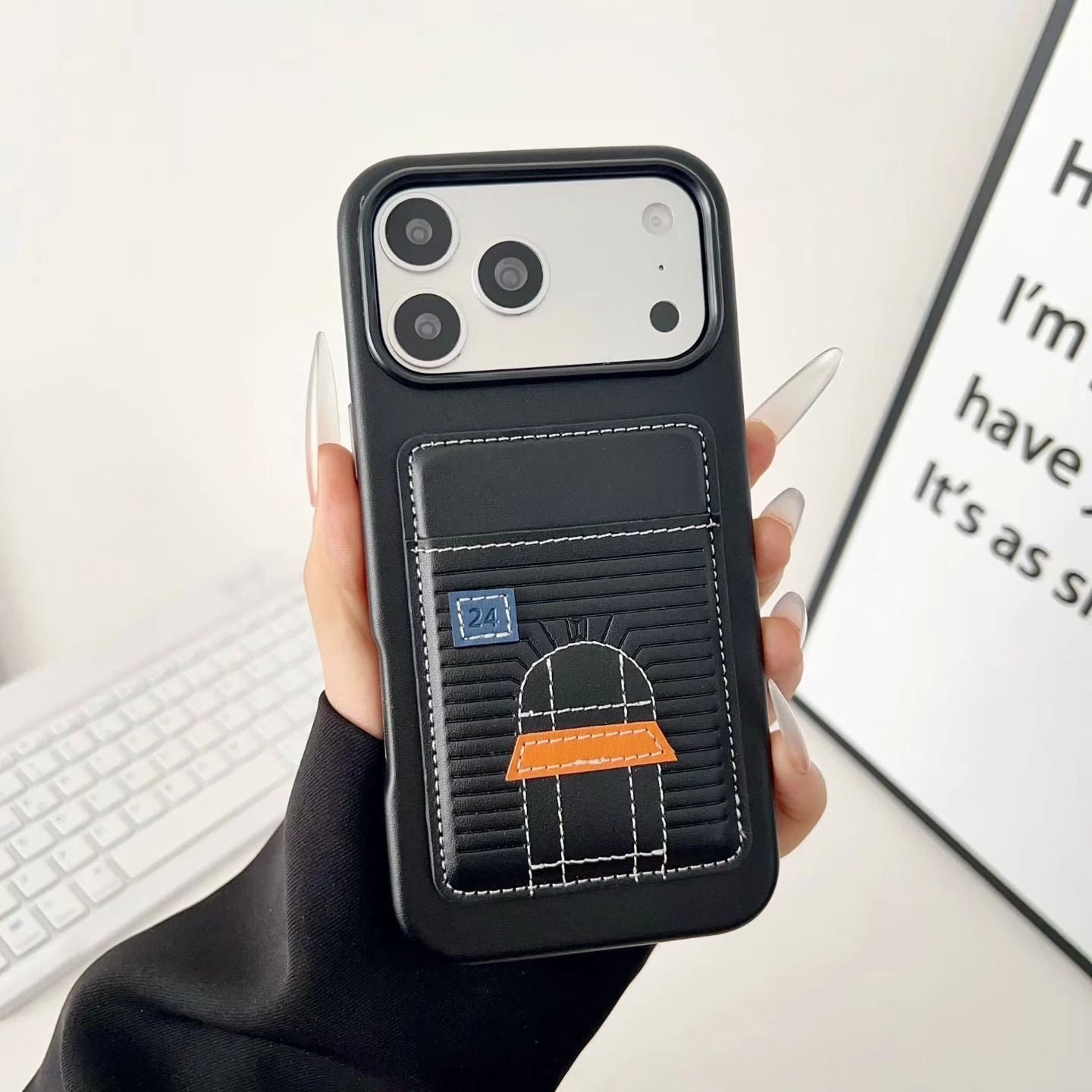 Hermès Pink Leather "24" Patch Card Phone Case - Image 13