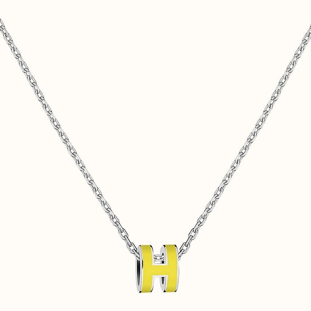 Hermès Bright Yellow Enamel Silver Necklace