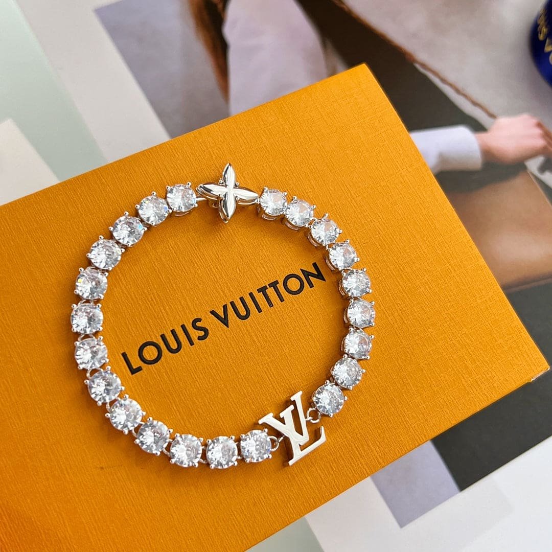 LV Diamond Tennis Chain Bracelet - Image 4