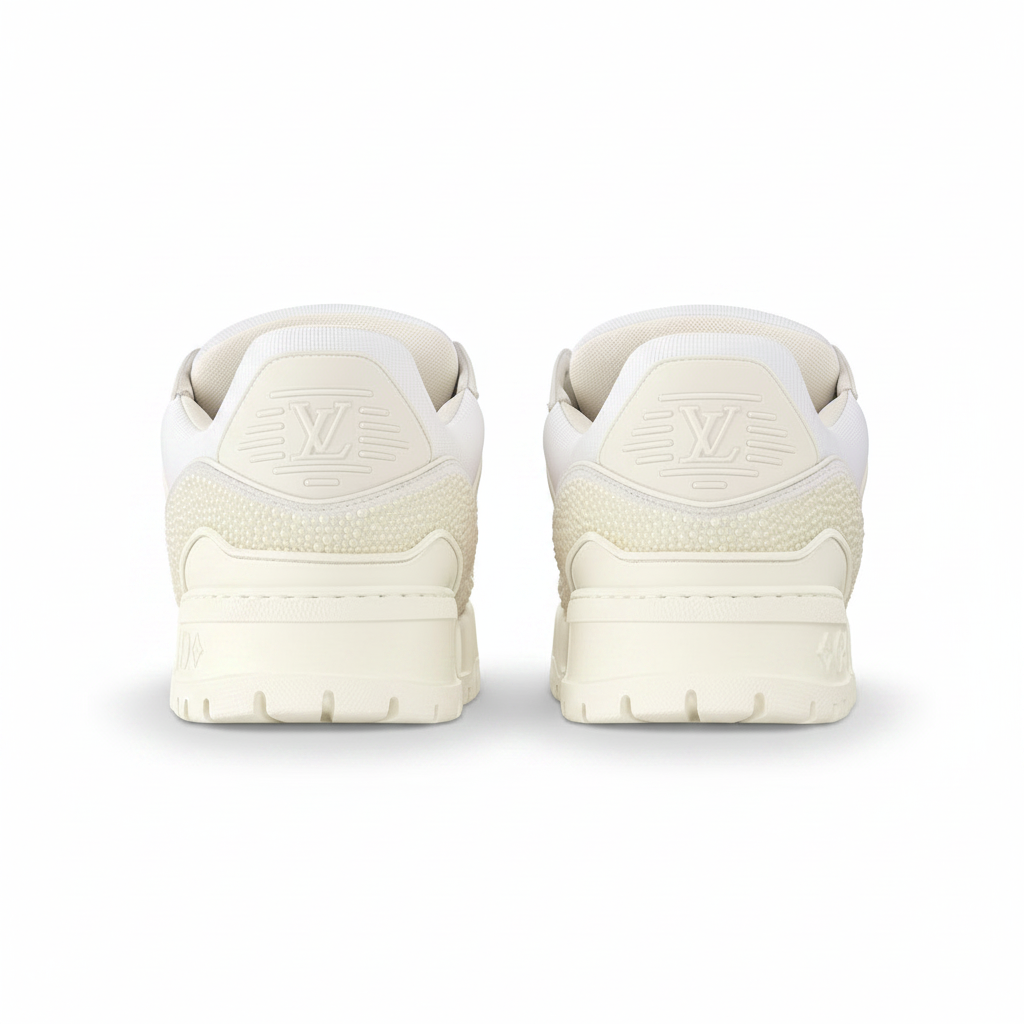 LV Maxi Trainers with Swarovski Crystals White - Image 3