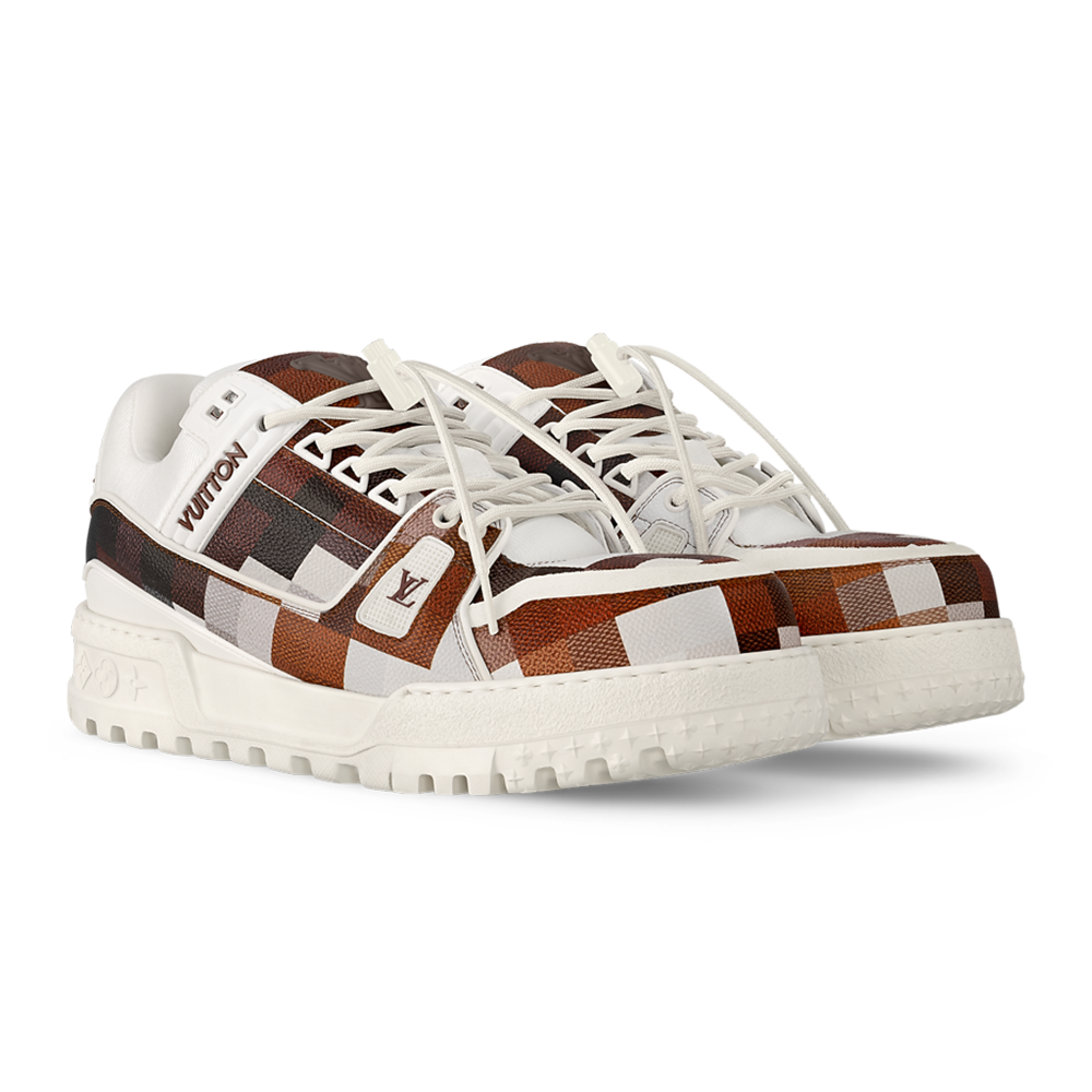 Alternative view of Louis Vuitton - LV Maxi Trainer Damoflage-Printed Calf Leather White / Brown