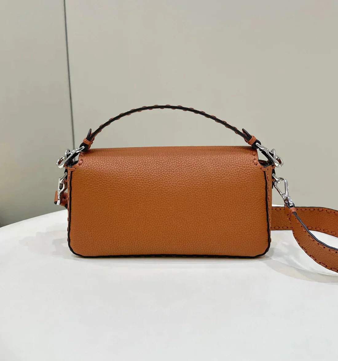 Baguette 27cm Tan Calfskin Silver Hardware Bag - Image 4
