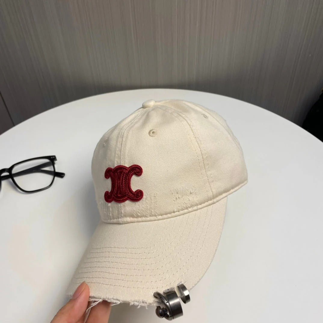 Celine Vintage Embroidered Cotton Cap - Image 8