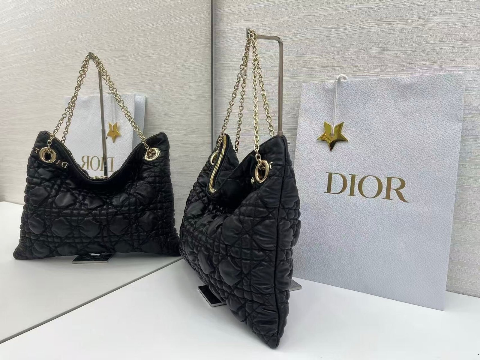 Dior Crunchy Black Quilted Calfskin Chain Bag - Image 3