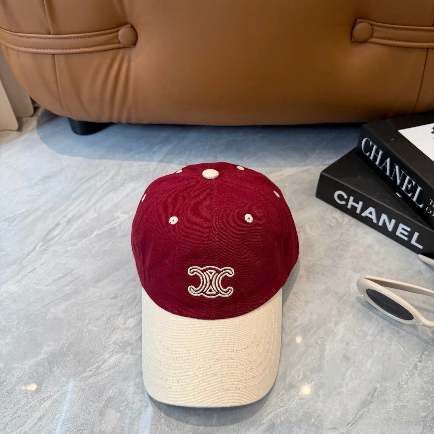 Alternative view of Celine Two-Tone Triomphe Cotton Cap