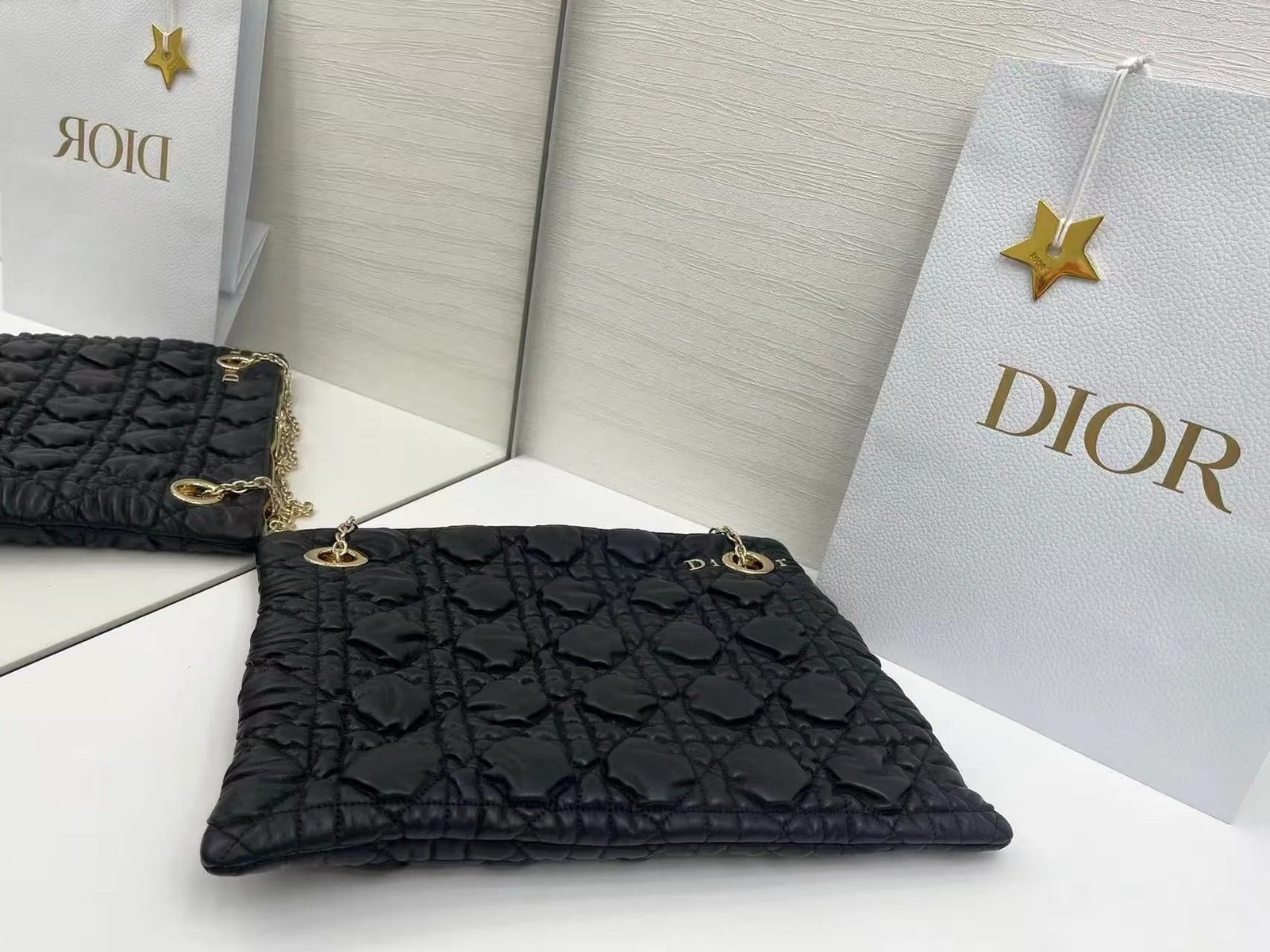 Dior Crunchy Black Quilted Calfskin Chain Bag - Image 6