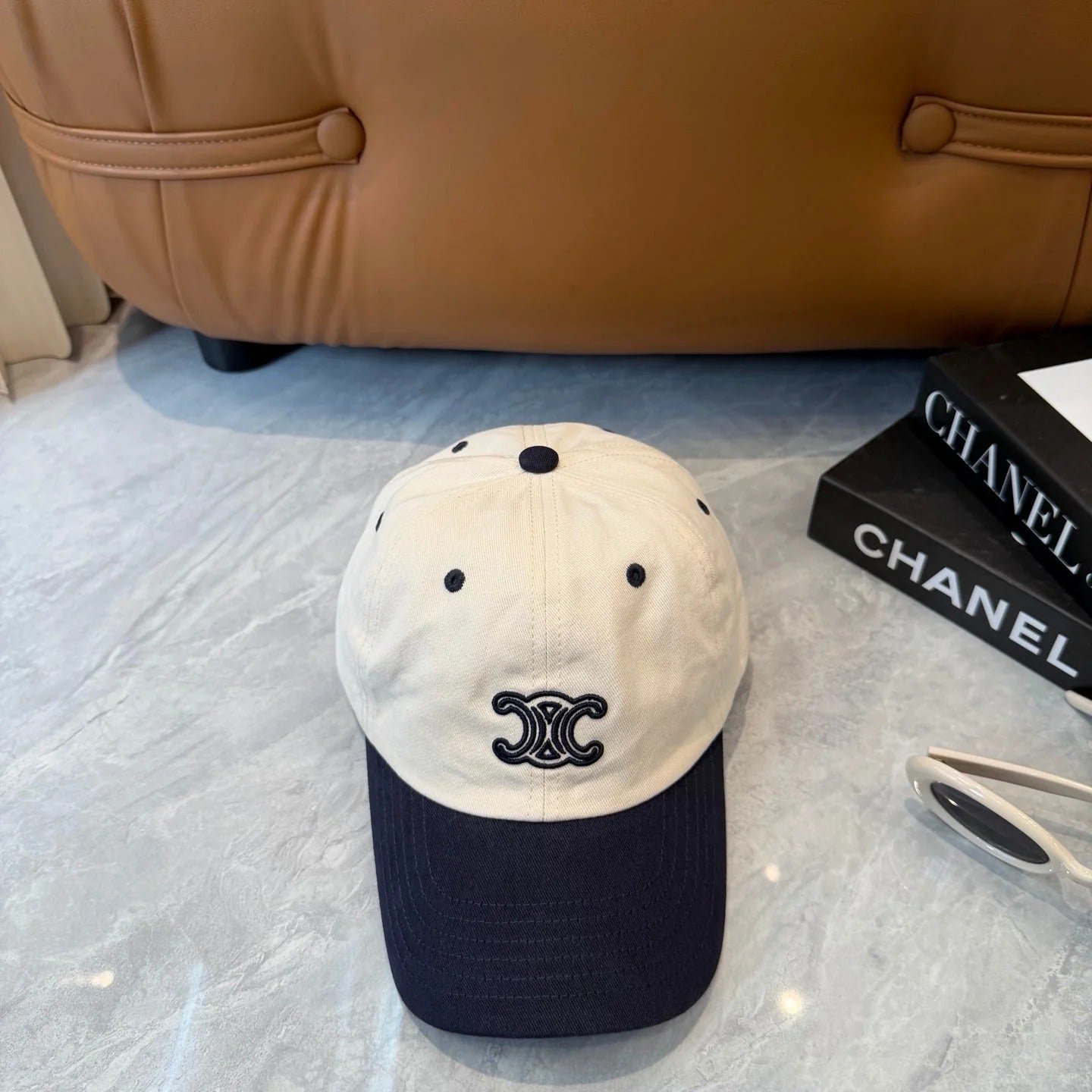 Celine Two-Tone Triomphe Cotton Cap - Image 3