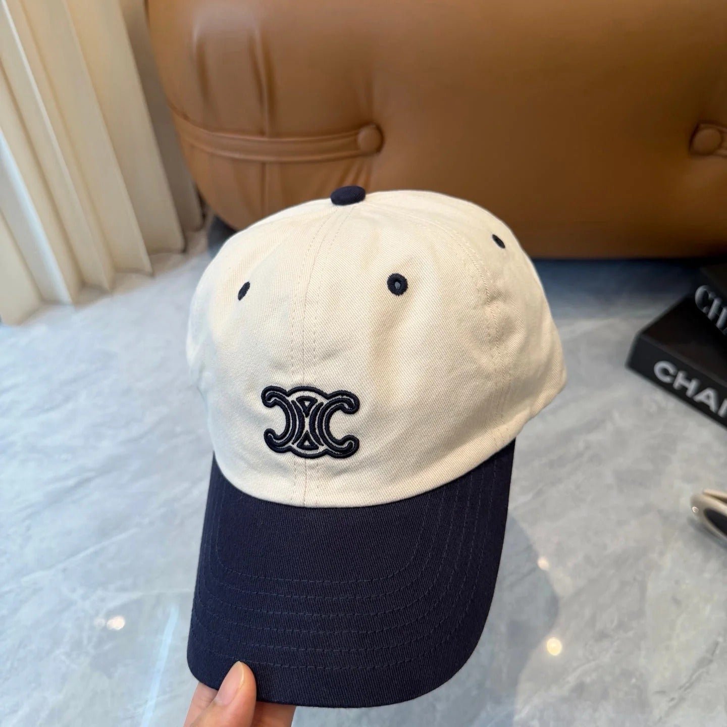 Celine Two-Tone Triomphe Cotton Cap - Image 4