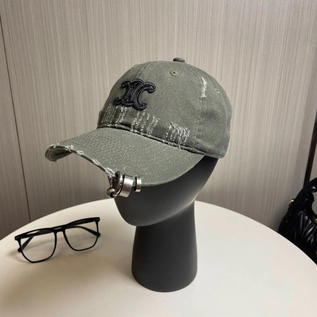 Celine Vintage Embroidered Cotton Cap