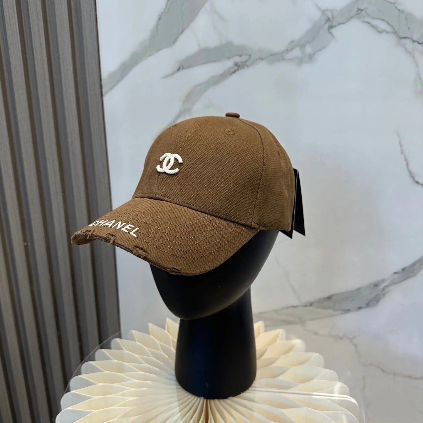 Chanel Embroidered Logo Baseball Cap Cotton 237396 - Image 4