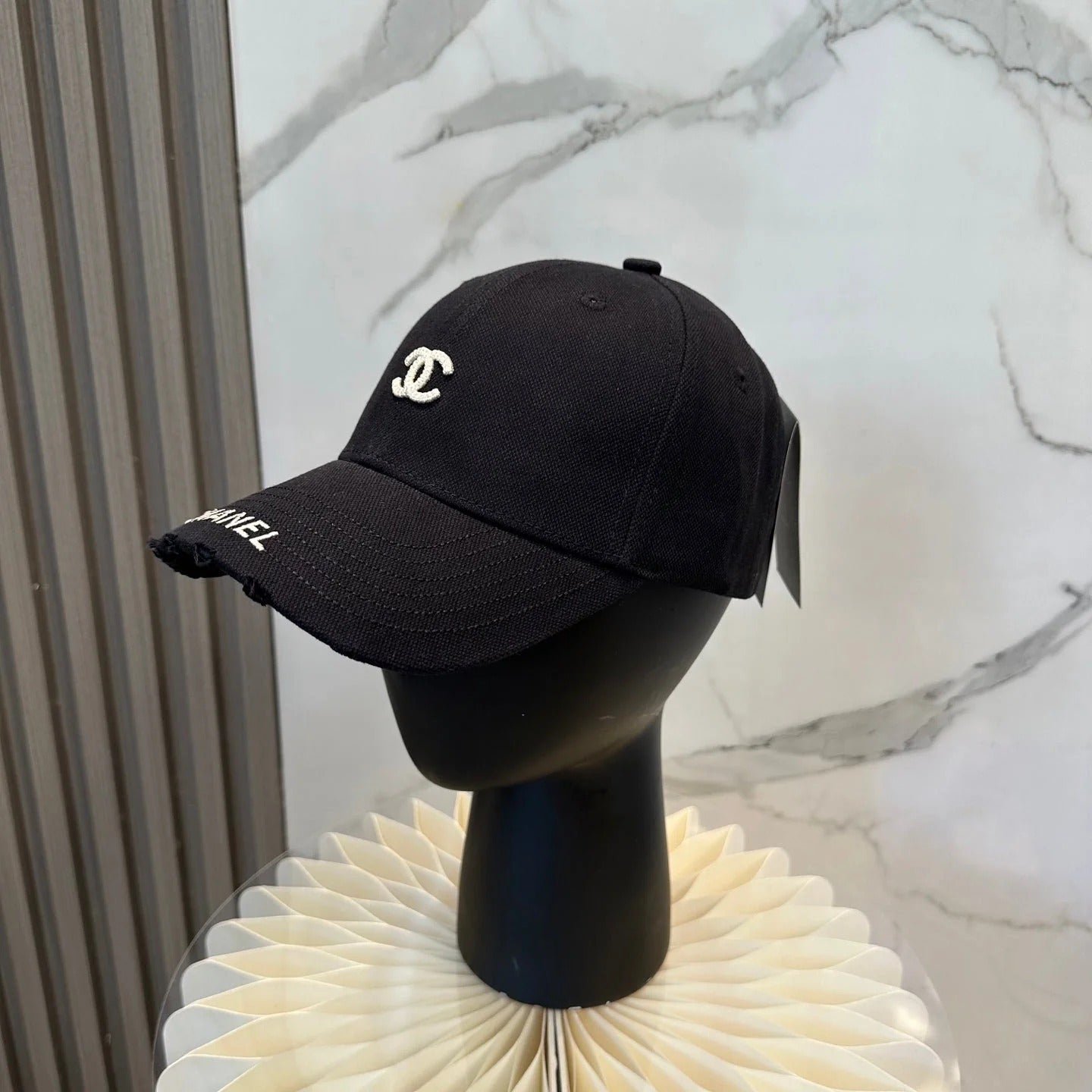 Alternative view of Chanel Embroidered Logo Baseball Cap Cotton 237396