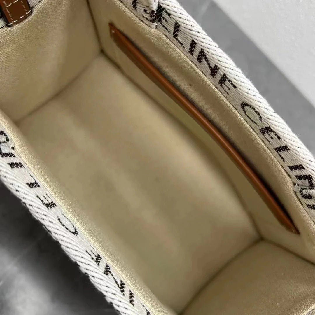 Celine Triomphe Printed Tote Canvas Calfskin - Image 7