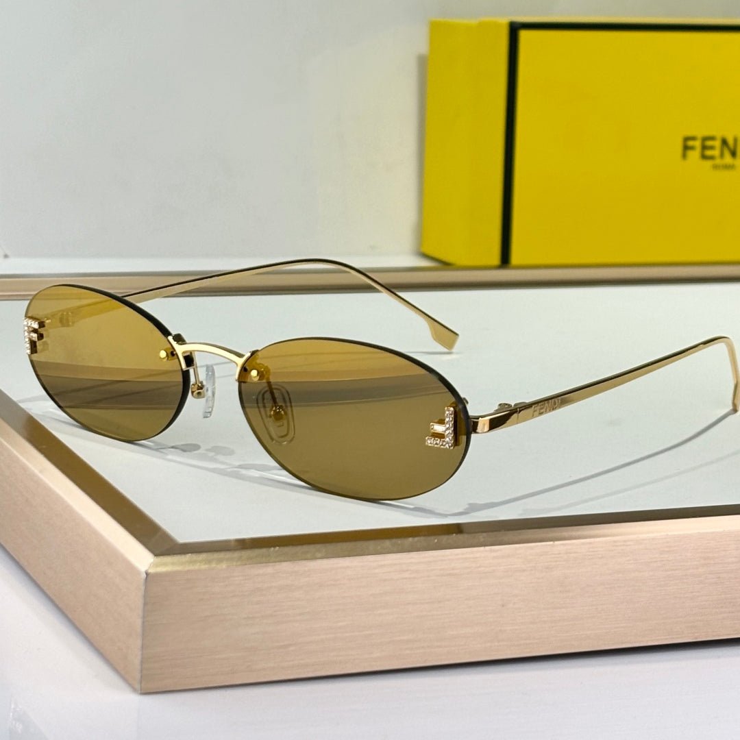 FENDI Frameless Elliptical Metal Eyeglass Lenses