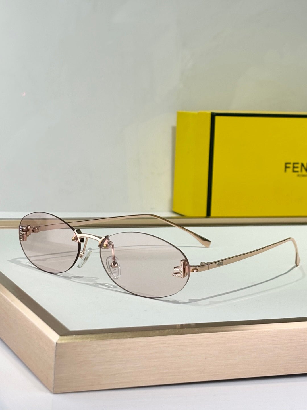 Alternative view of FENDI Frameless Elliptical Metal Sunglasses