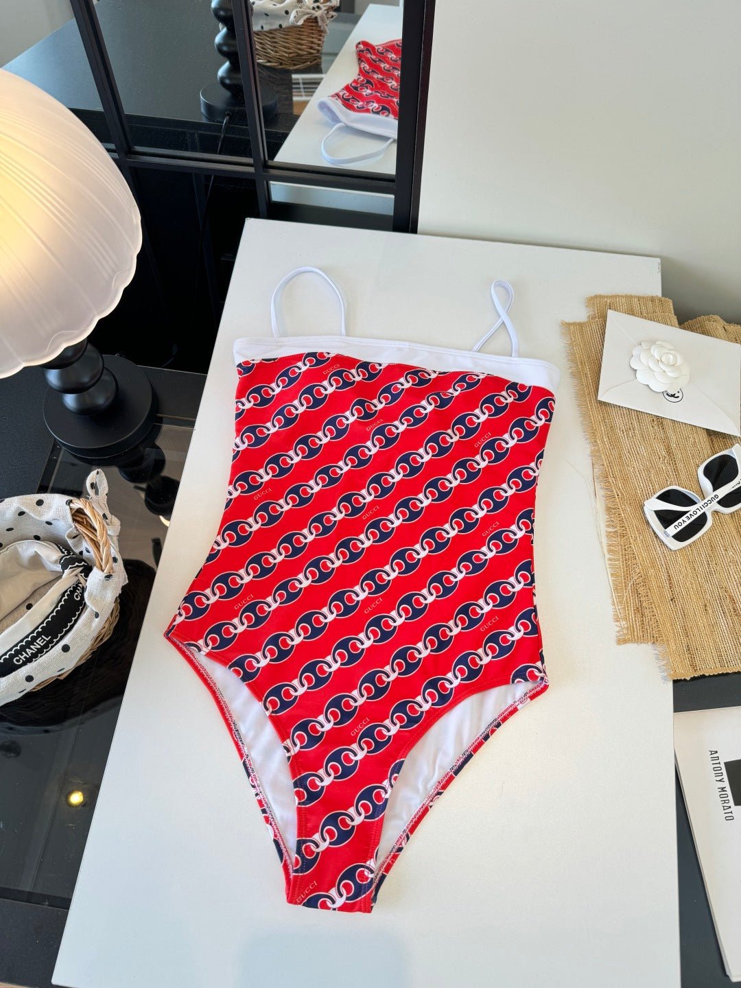 Alternative view of Gucci 26s One-Piece White Red Cotton 184229