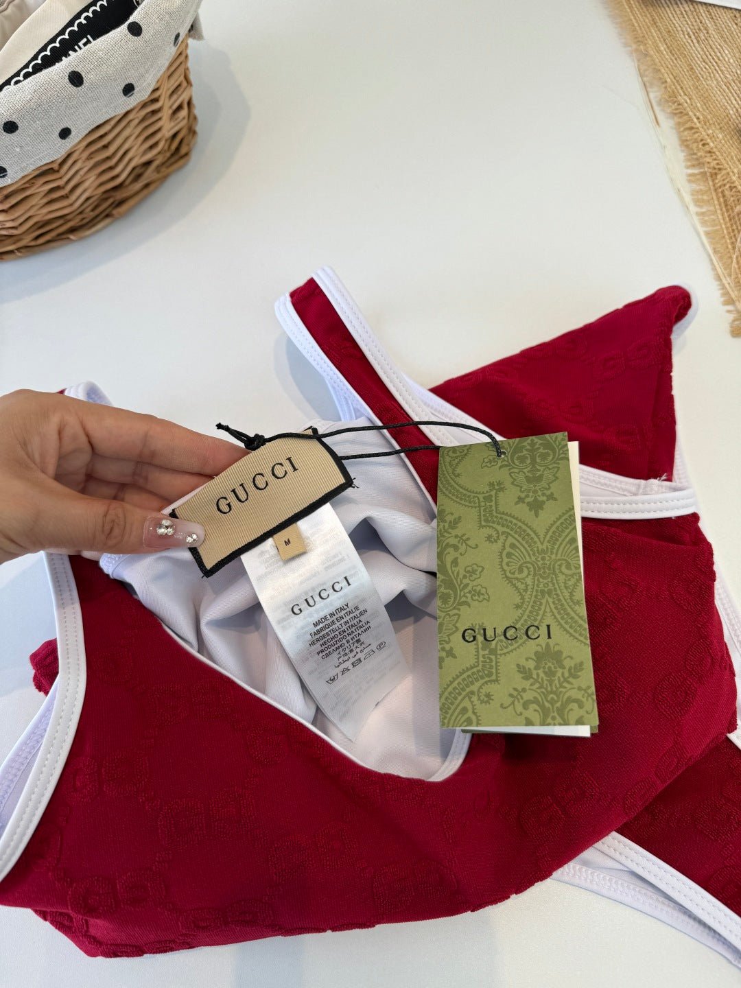 Gucci 26s One-Piece Red Cotton 184233 - Image 4