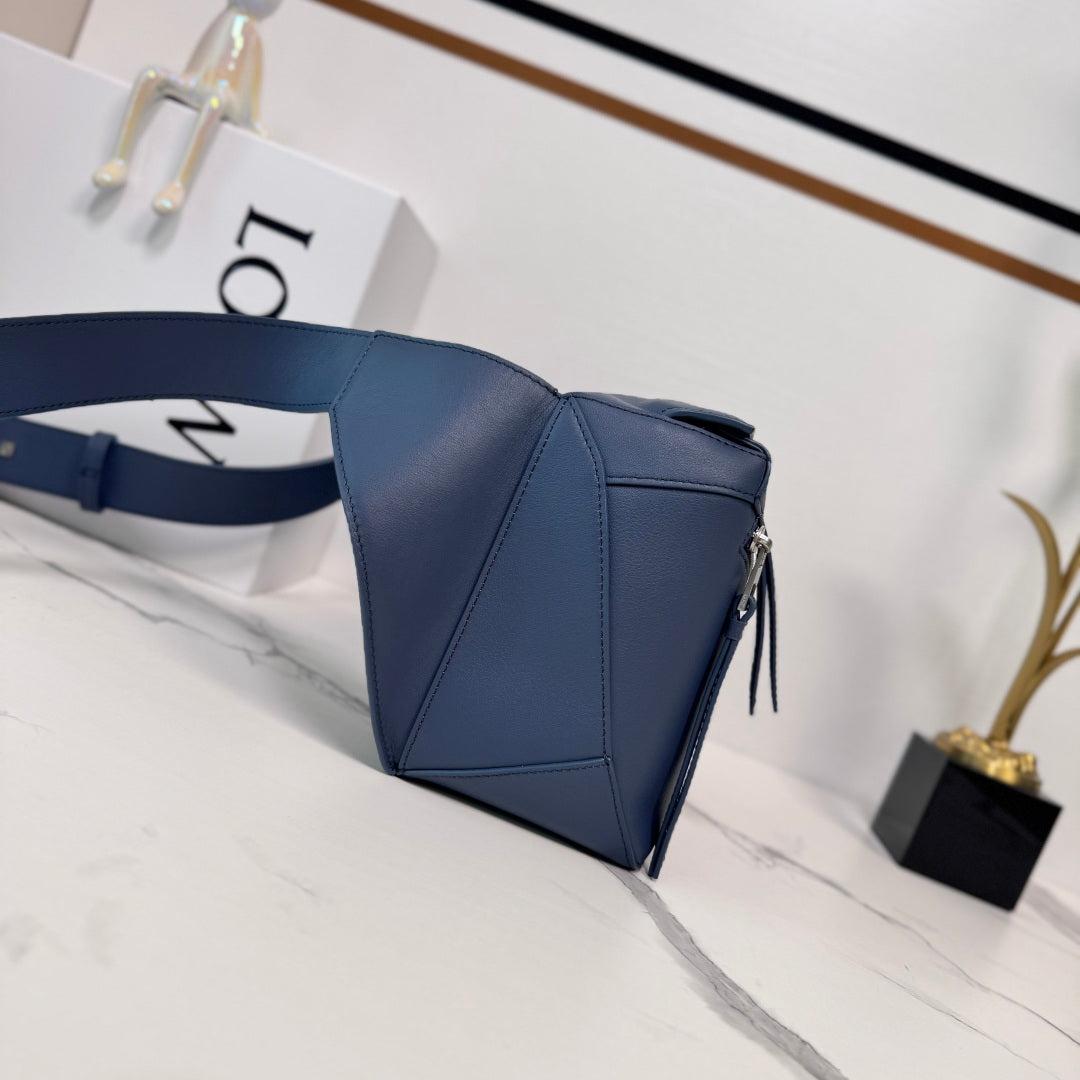 Alternative view of Loewe Puzzle Waist Navy Blue Cowhide 24cm