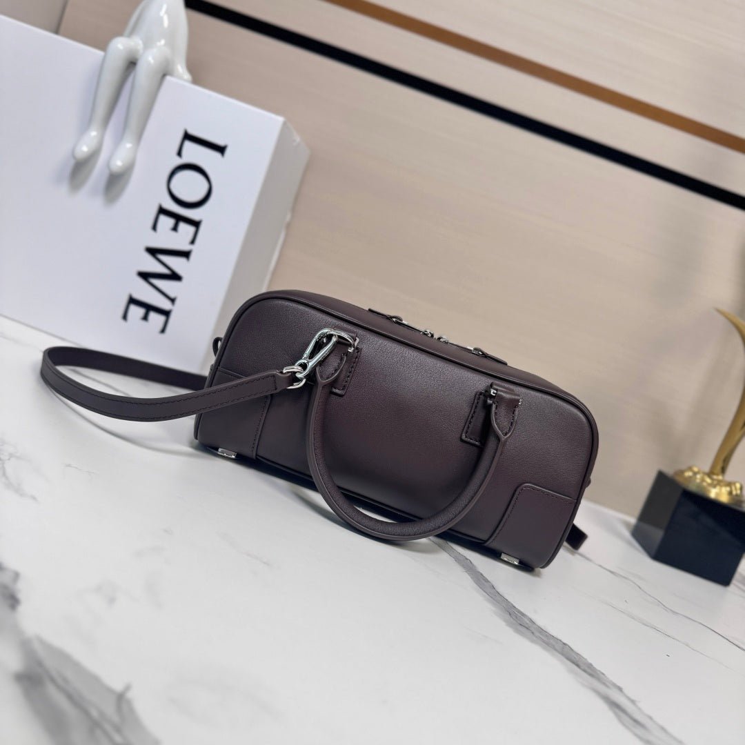 Alternative view of Loewe Amazona 23 Cropped Bag Dark Brown Shiny Calfskin