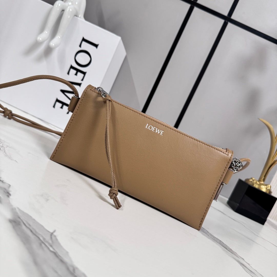 Loewe Joya Pouch Brown Calfskin 289458 - Image 9
