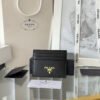Prada Style Black Leather Card Holder