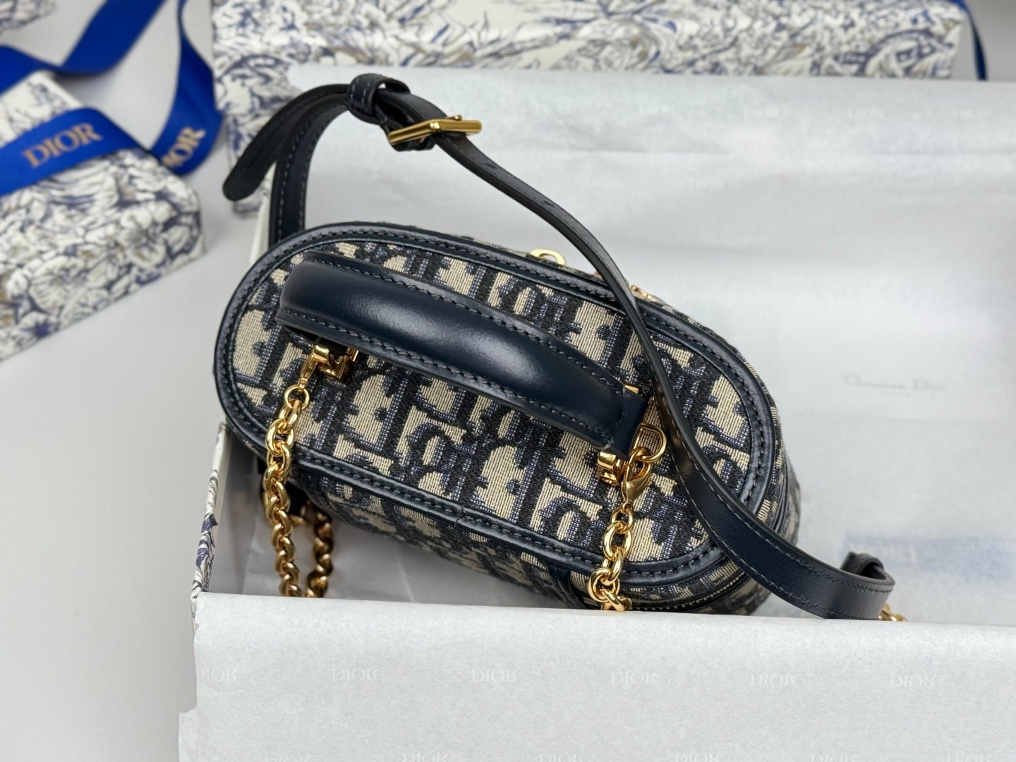 Dior 30 Montaigne Vanity Series Blue Mini Case Canvas - Image 7