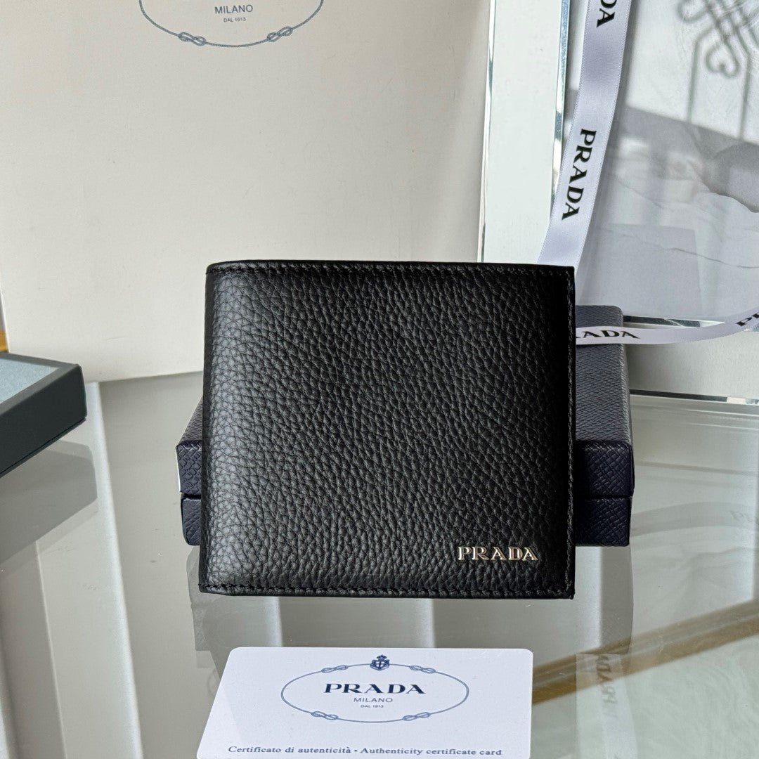 Prada Style Black Bifold Wallet
