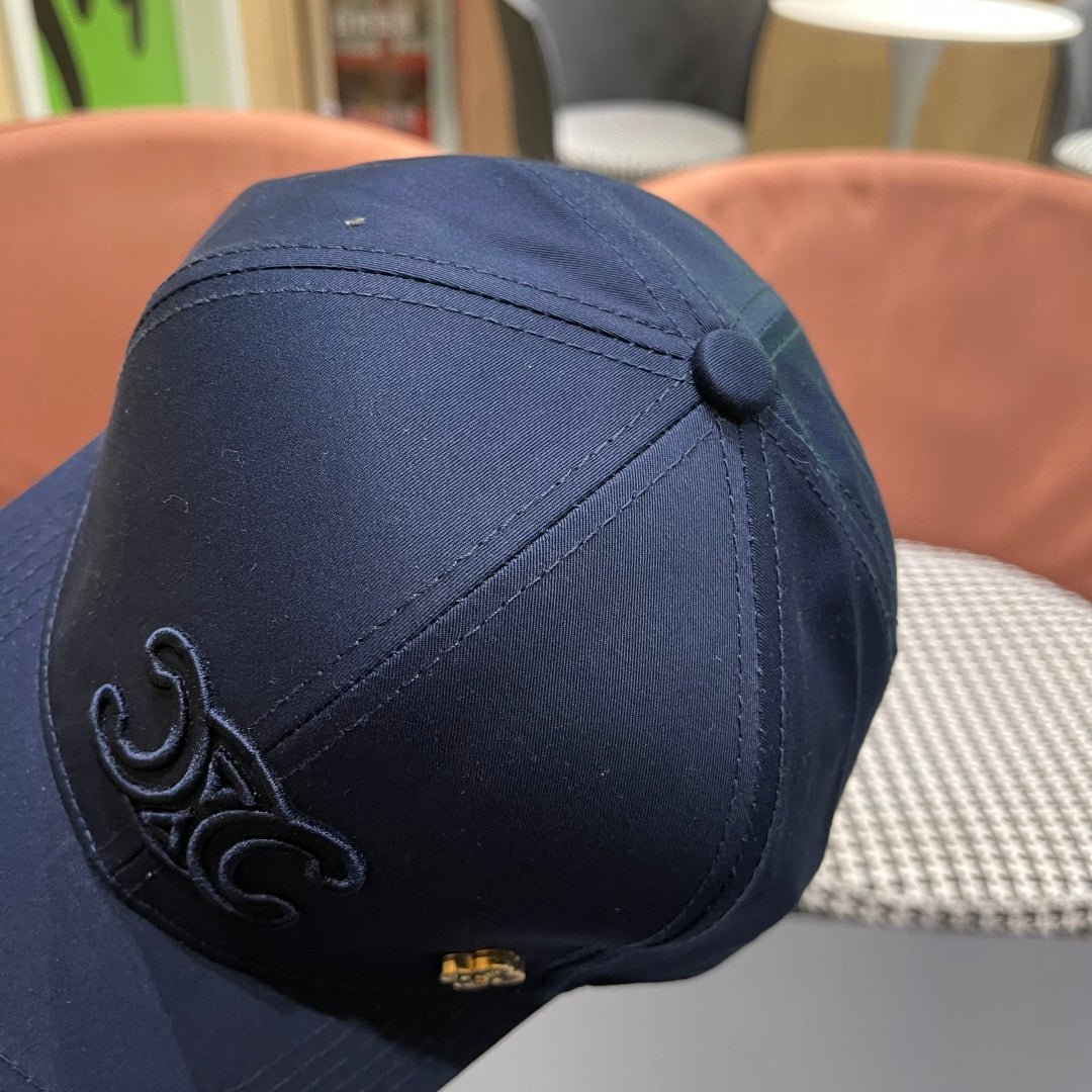 Celine Triomphe Navy Fabric Cap - Image 7