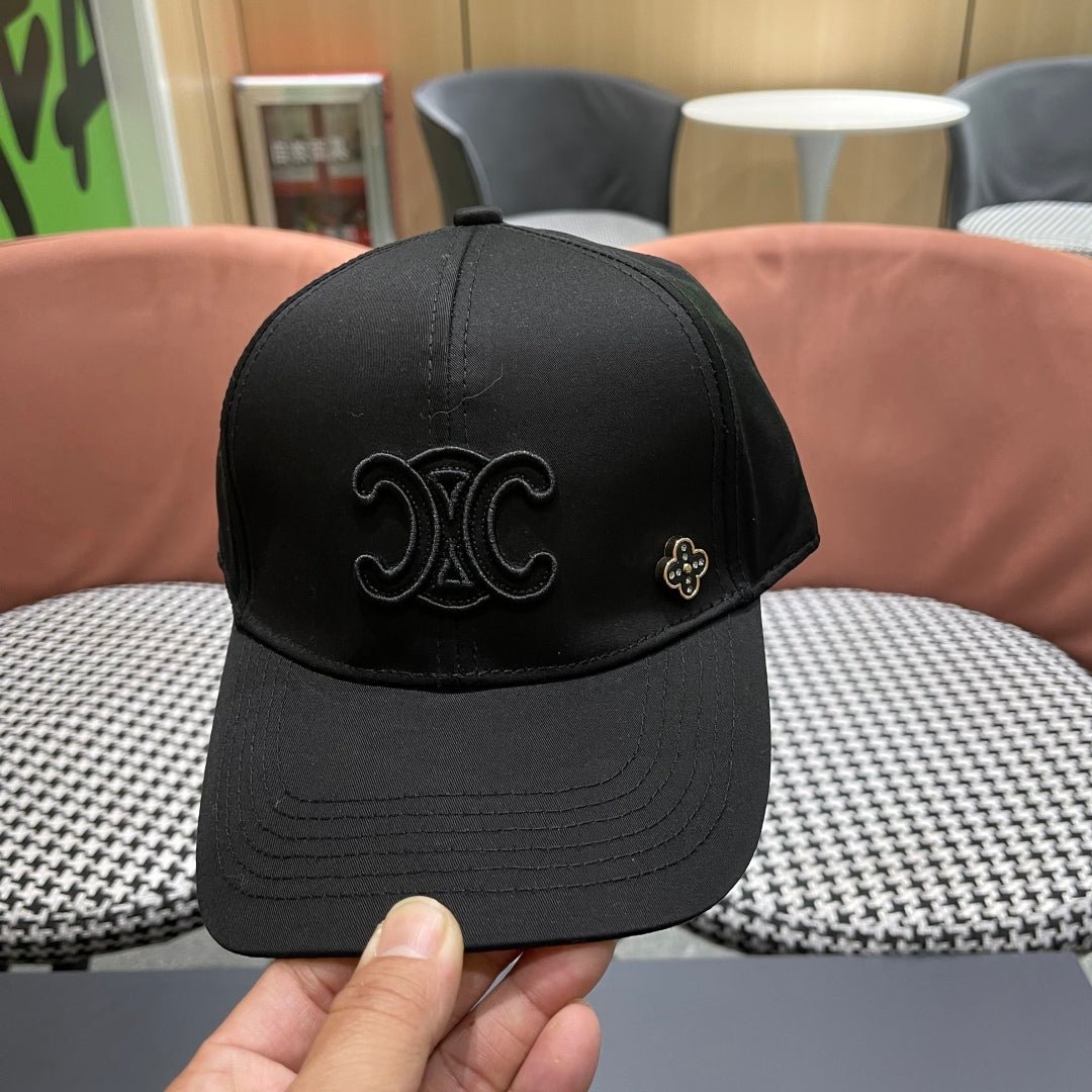 Alternative view of Celine Triomphe Black Woven Fabric Cap