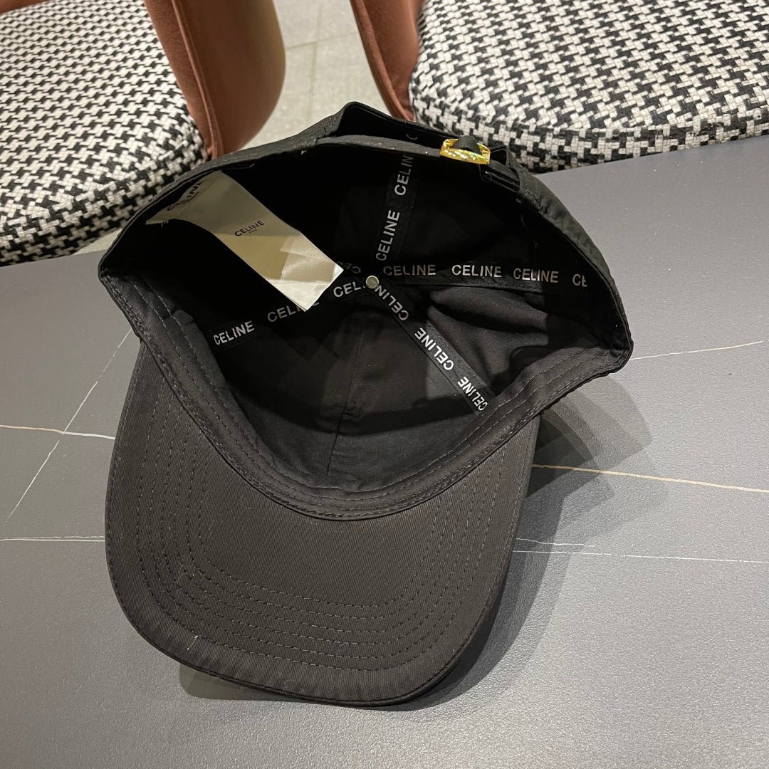 Celine Triomphe Black Woven Fabric Cap - Image 9