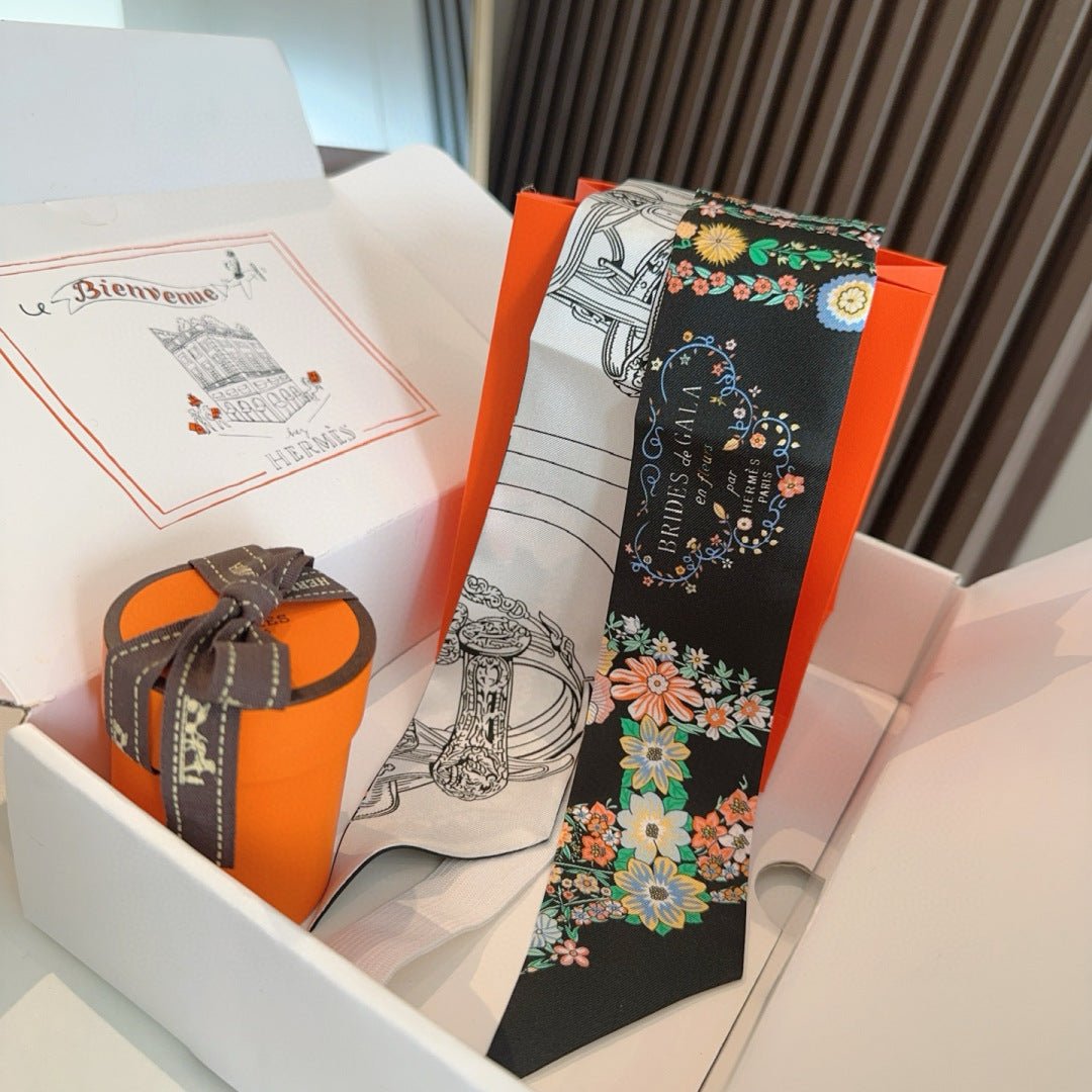 Hermès Floral Silk Twilly - Image 5