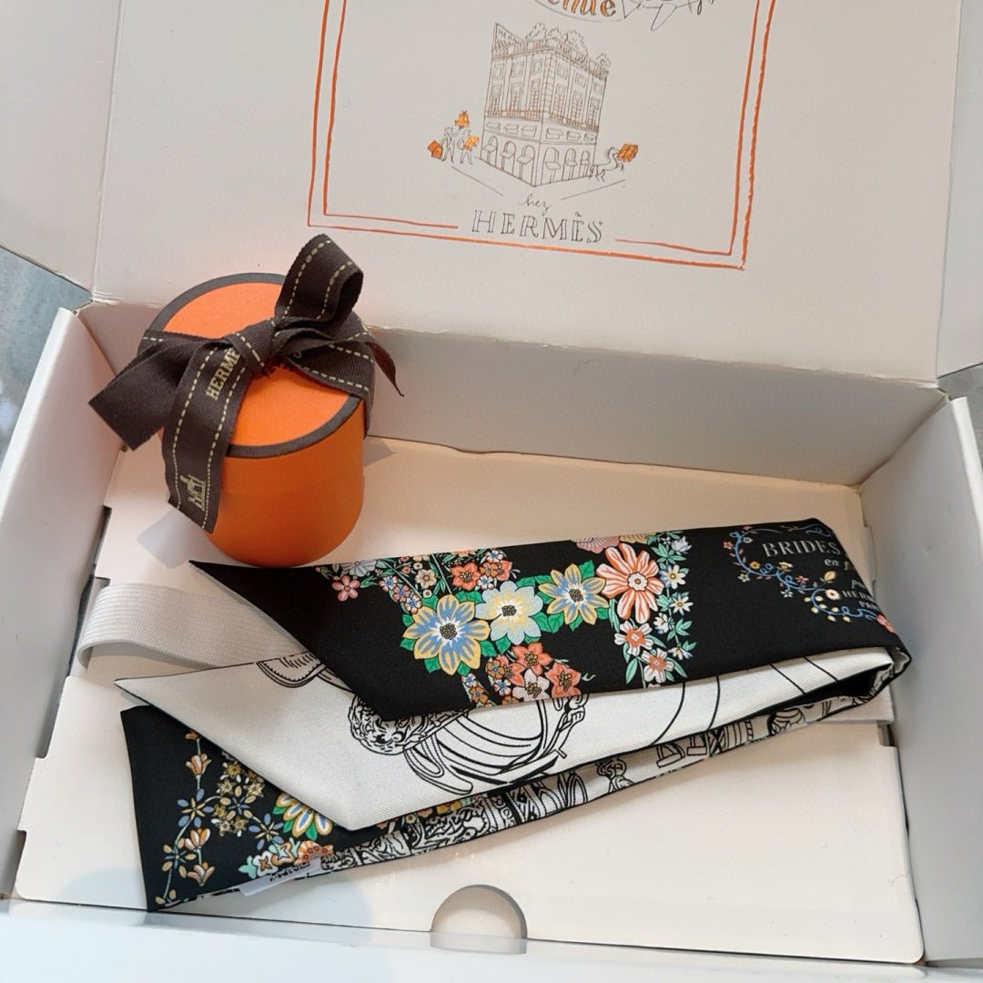 Alternative view of HERMES HERMES 25S SILK NECKERCHIEF 86 IN SILK 714377
